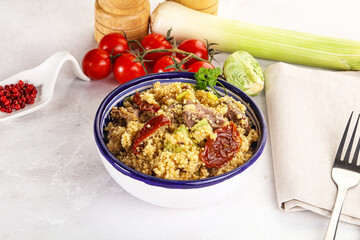 Bulgur with lamb and vegetables