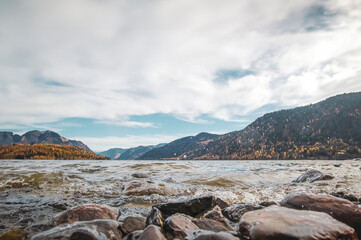 Landscape: a large lake in the mountains