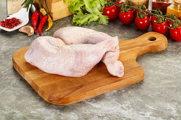 Raw chicken leg foe cooking