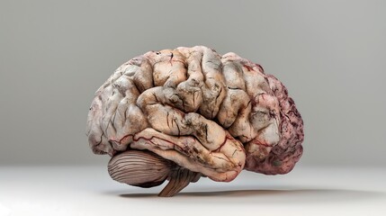 Fototapeta premium 2. A 3D rendering of the progression of dementia, highlighting areas of the brain affected over time