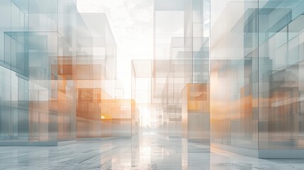 Fototapeta premium Connections Between Transparent And Opaque Buildings, Abstract Background HD For Designer
