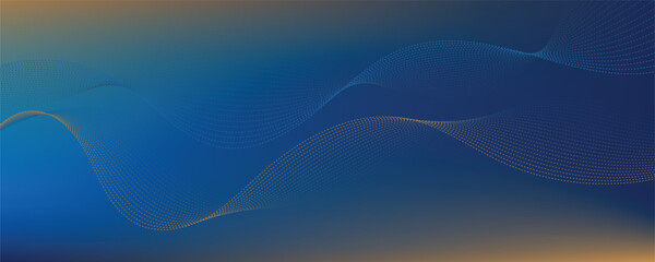 Abstract vector gradient background blue orange waves 