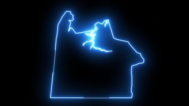 map of the Chesapeake in Virginia with a blue glowing neon effect