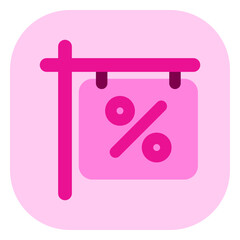 Editable discount sign vector icon. Property, real estate, construction, mortgage, interiors. Part of a big icon set family. Perfect for web and app interfaces, presentations, infographics, etc