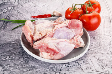 Raw turkey shoulder wing for cooking