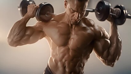 Man Lifting Dumbbells During Workout Generative AI