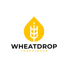 WHEAT DROP WATER BEER LOGO ICON ILLUSTRATION