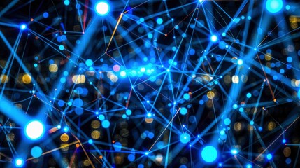 Abstract Representation Of Connections In A City At Night, Abstract Background HD For Designer