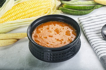 Vegan cuisine - hot tomato soup