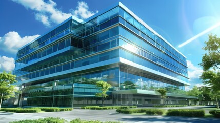 Fototapeta premium Modern Building Symbolizing Success in a Corporate Business Environment