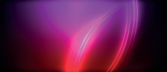 Neon glowing circle rays, light round lines in the dark, planet style neon wave lines. Energetic electric concept design for wallpaper, banner, background