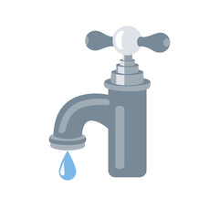 water tap with drop of water