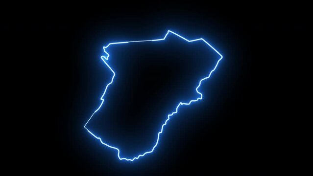 map of the royal front in Virginia with a blue glowing neon effect