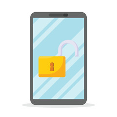 Mobile unlock icon. Subtable to place on security, safety, etc.