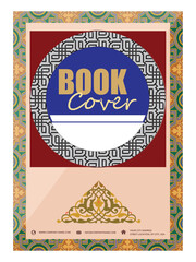 Arabic Islamic Style Book Cover Design with Arabic Pattern and Interlaced photo frame
