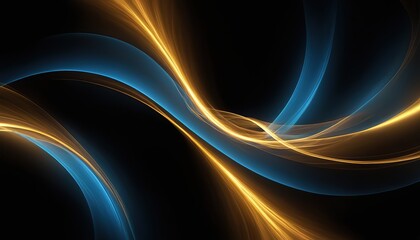 Obraz premium A yellow and blue wave with a black background