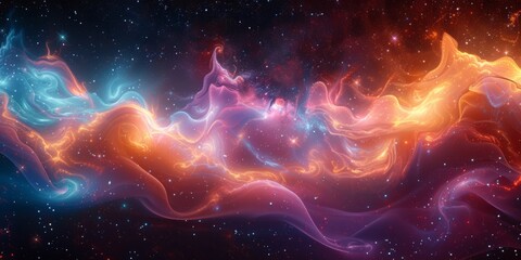 Obraz premium luminous clouds, magical skies. colorful abstract backdrop. space background for your design.