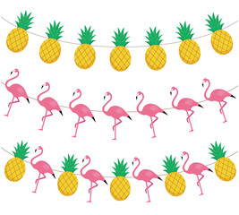 Summer elements icon illustration garland decoration