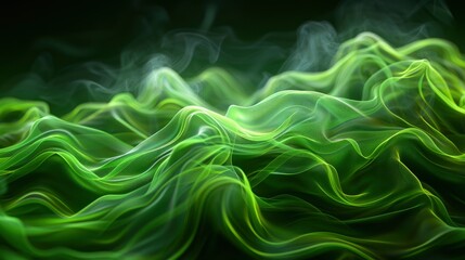 Fototapeta premium Abstract Green Waves With A Sense Of Motion, Abstract Background HD For Designer