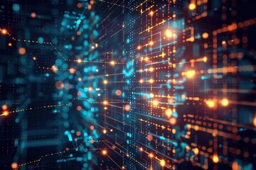 Obraz premium Abstract futuristic technology big data transfer or connecting