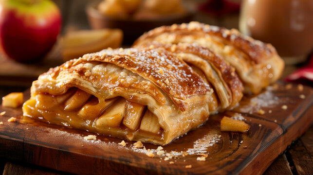 Apple strudel homemade sweet cake