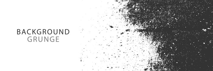 Grunge background black and white. Texture of chips, cracks, scratches, scuffs, dust, dirt. Dark monochrome surface. Old vintage vector pattern