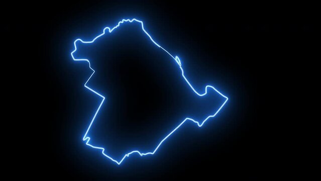 map of Lynchburg in Virginia with a blue glowing neon effect