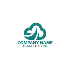 cloud technology vector logo design
