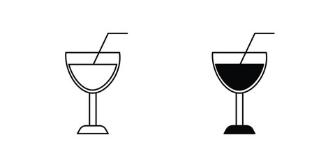 coktail icon with white background vector stock illustration
