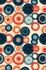 Interlocking Circular Pattern in Vibrant Team Colors