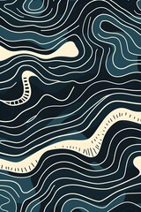 Mesmerizing Abstract Wave Pattern with Flowing Lines and a Sense of Motion