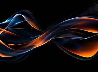 vibrant blue and orange glow waves abstract background