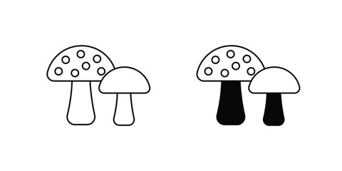mushroom icon with white background vector stock illustration