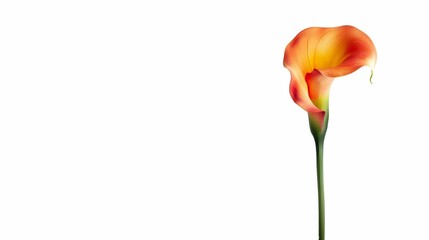 AI generated illustration of a vibrant calla lily flower isolated on a white background