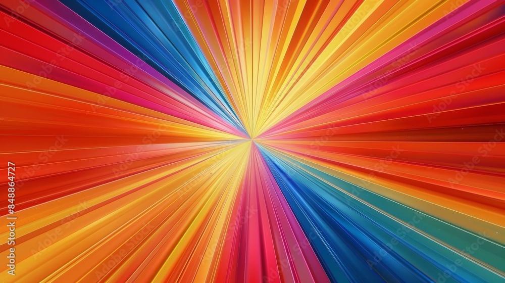 Fototapete pop colorful exploding radial lines background, high quality. generative ai.