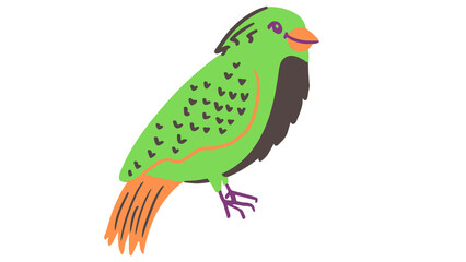 bird with green leaf