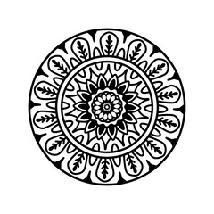 Doodle mandala simple boho decoration hand drawn that can be used for sticker, book, scrapbook, icon, decorative, e.t.c with aesthetic black colorful color