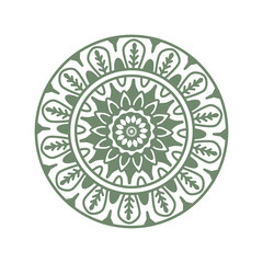 Doodle mandala simple boho decoration hand drawn that can be used for sticker, book, scrapbook, icon, decorative, e.t.c with aesthetic green colorful color