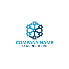 Circle tech logo Design . Arrows ball shiny circle tech internet logo
