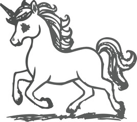 Charming Rainbow-Maned Unicorn - Cartoon Character Illustration