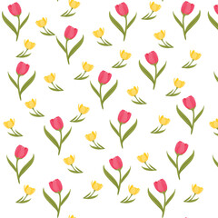seamless pattern with tulips