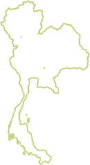 Thailand travel map color illustration