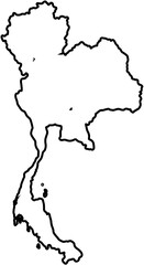 Thailand travel map color illustration