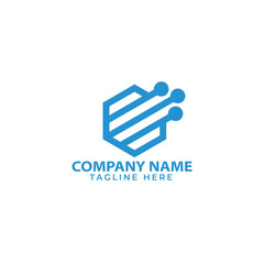 Hexagon Nodes Abstract Logo
