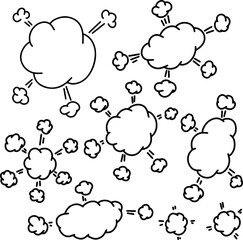 Set of hand drawn speech bubbles. Doodle speech bubbles. Vector illustration