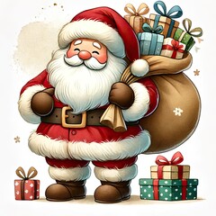 santa claus with gifts © Rattiya