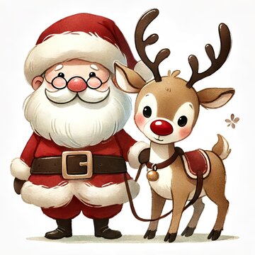 reindeer with santa hat