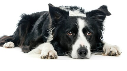 Fototapeta premium Border collie isolated on white background