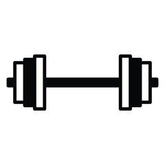 Dumbbell icon vector or logo illustration outline black color style
