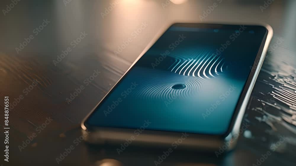 Poster smartphone display with fingerprint pattern generative ai